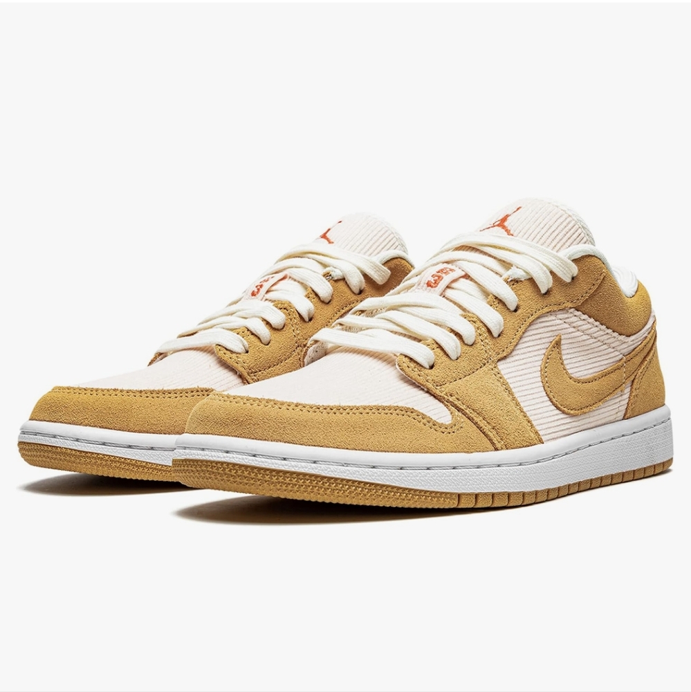 GUC Nike Air Jordan 1 Twine Corduroy & Suede Trim Low Top Lace Up Sneakers, 6Y